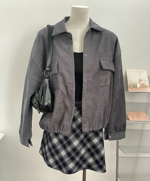 MAISON DE THERESE(メゾン ド テレーズ)の「コーデュロイシャツ長袖ジャケット(シャツ/ブラウス・レディース・ブラウン/グレー/ブラック・M)」の2枚目の写真