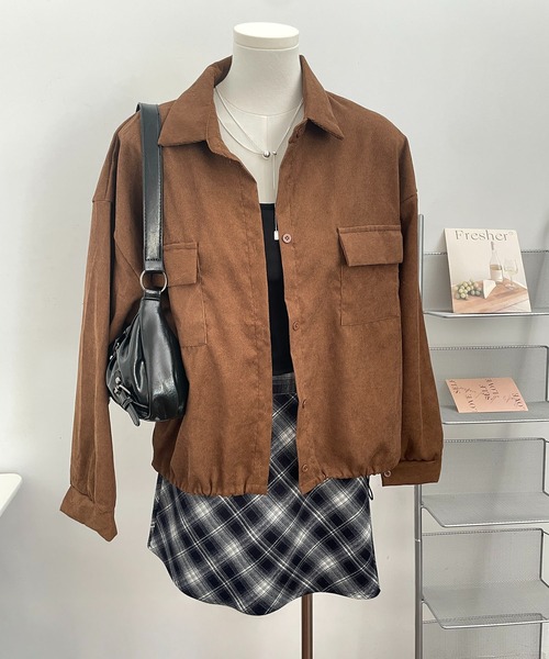 MAISON DE THERESE(メゾン ド テレーズ)の「コーデュロイシャツ長袖ジャケット(シャツ/ブラウス・レディース・ブラウン/グレー/ブラック・M)」の10枚目の写真
