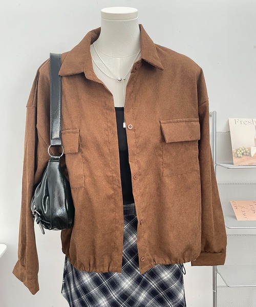 MAISON DE THERESE(メゾン ド テレーズ)の「コーデュロイシャツ長袖ジャケット(シャツ/ブラウス・レディース・ブラウン/グレー/ブラック・M)」の12枚目の写真