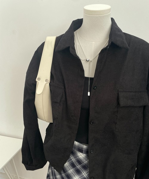 MAISON DE THERESE(メゾン ド テレーズ)の「コーデュロイシャツ長袖ジャケット(シャツ/ブラウス・レディース・ブラウン/グレー/ブラック・M)」の15枚目の写真