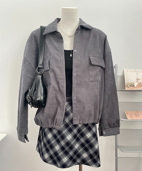 MAISON DE THERESE(メゾン ド テレーズ)の「コーデュロイシャツ長袖ジャケット(シャツ/ブラウス・レディース・ブラウン/グレー/ブラック・M)」の4枚目の写真