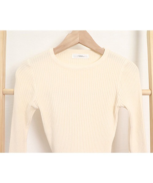 セール】リブニットトップス レディース 大人秋服（ニット