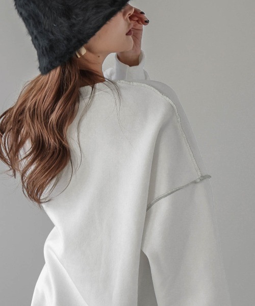 AMELY(エミリー)の「裏起毛スウェットプルオーバー(スウェット・レディース・グレー/ブラック/ホワイト/ネイビー・フリー)」の10枚目の写真