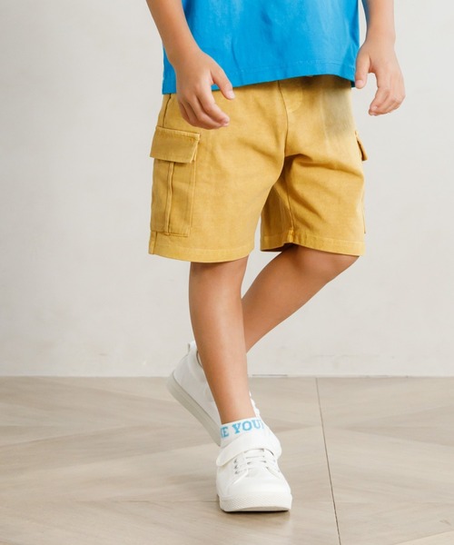 MAKE YOUR DAY（メイクユアデイ）の「オーバーダイカットソーカーゴパンツ■80～140cm（カーゴパンツ・キッズ・イエロー/グレー/ベージュ/オレンジ・140/110/80/90/100/120/130）」の3枚目の写真