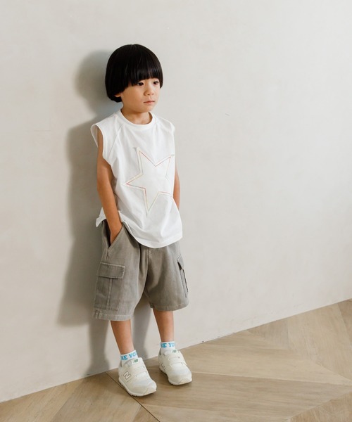 MAKE YOUR DAY（メイクユアデイ）の「オーバーダイカットソーカーゴパンツ■80～140cm（カーゴパンツ・キッズ・イエロー/グレー/ベージュ/オレンジ・140/110/80/90/100/120/130）」の19枚目の写真