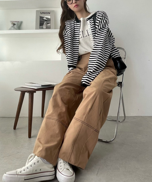 Ada.(エイダ)の「コットンツイル 配色ステッチ カーブパンツ(その他パンツ・レディース・ベージュ/チャコール/アイボリー/ブラック・L/M)」の12枚目の写真