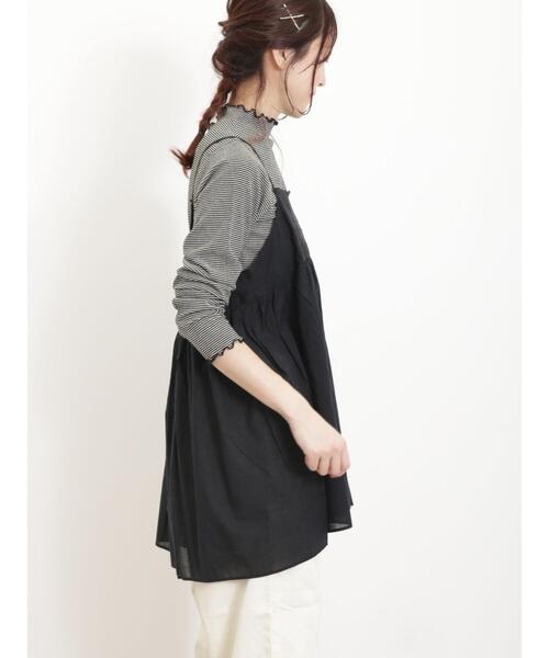 Samansa Mos2（サマンサ モスモス）の「胸元レースキャミチュニック（チュニック・レディース・ブラック/モカ/オフホワイト・F）」の21枚目の写真