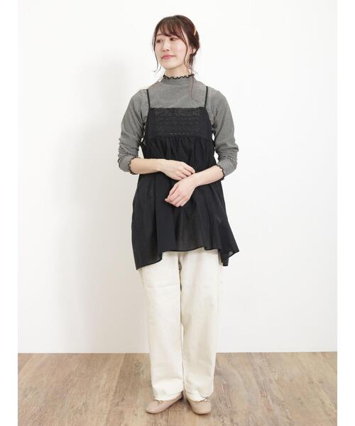 Samansa Mos2（サマンサ モスモス）の「胸元レースキャミチュニック（チュニック・レディース・ブラック/モカ/オフホワイト・F）」の19枚目の写真
