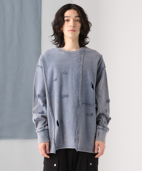 HARE（ハレ）の「ピグメントダメージスウェット(HARE)（スウェット・メンズ・ブルー/グレー/ブラック・FREE）」の16枚目の写真