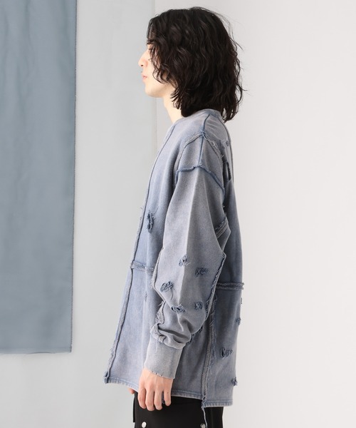 HARE（ハレ）の「ピグメントダメージスウェット(HARE)（スウェット・メンズ・ブルー/グレー/ブラック・FREE）」の17枚目の写真