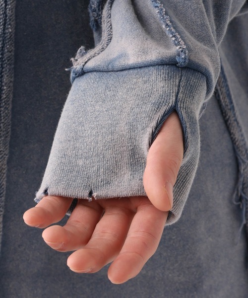 HARE（ハレ）の「ピグメントダメージスウェット(HARE)（スウェット・メンズ・ブルー/グレー/ブラック・FREE）」の10枚目の写真