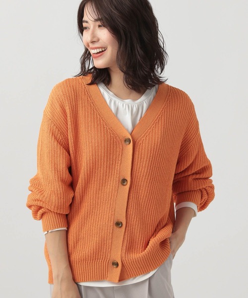 Elura(エルーラ)の「抜け感リネンライクカーディガン(カーディガン/ボレロ・レディース・オフホワイト/オレンジ系その他3/グレイッシュベージュ・FREE)」の3枚目の写真