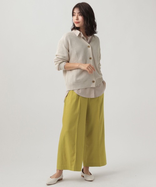 Elura(エルーラ)の「抜け感リネンライクカーディガン(カーディガン/ボレロ・レディース・オフホワイト/オレンジ系その他3/グレイッシュベージュ・FREE)」の4枚目の写真