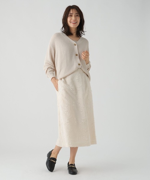 Elura(エルーラ)の「抜け感リネンライクカーディガン(カーディガン/ボレロ・レディース・オフホワイト/オレンジ系その他3/グレイッシュベージュ・FREE)」の8枚目の写真