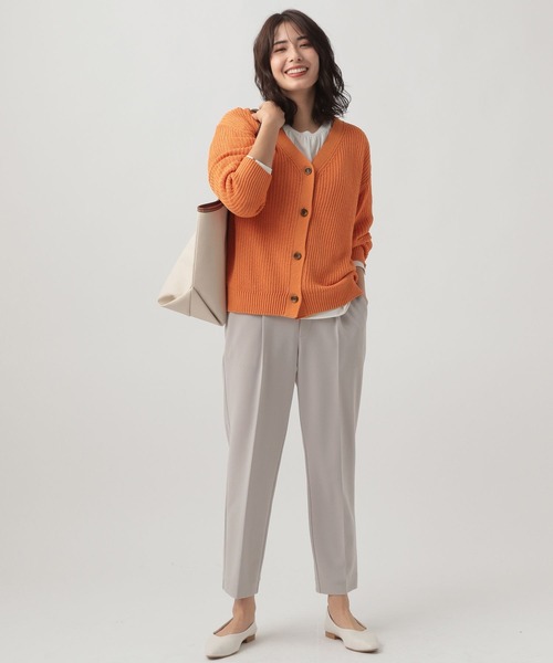Elura(エルーラ)の「抜け感リネンライクカーディガン(カーディガン/ボレロ・レディース・オフホワイト/オレンジ系その他3/グレイッシュベージュ・FREE)」の10枚目の写真