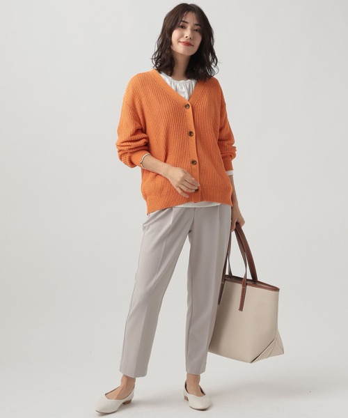 Elura(エルーラ)の「抜け感リネンライクカーディガン(カーディガン/ボレロ・レディース・オフホワイト/オレンジ系その他3/グレイッシュベージュ・FREE)」の12枚目の写真