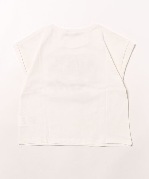 BENETTON (UNITED COLORS OF BENETTON)（ベネトンユナイテッドカラーズオブベネトン）の「キッズフロントグリッタープリント半袖Tシャツ・カットソーG（Tシャツ/カットソー・キッズ・オレンジ/オフホワイト/カーキ/レッド/ラベンダー・MEDIUM/SMALL/X-LARGE/LARGE）」の6枚目の写真