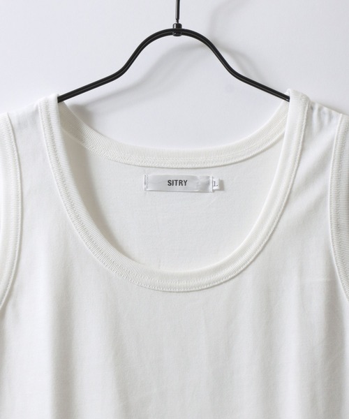 SITRY（シトリー）の「SITRY Round Hem Layered Tank Top/別注 ラウンドヘム レイヤード タンクトップ（タンクトップ・メンズ・ホワイト/ブラック・L/M）」の3枚目の写真