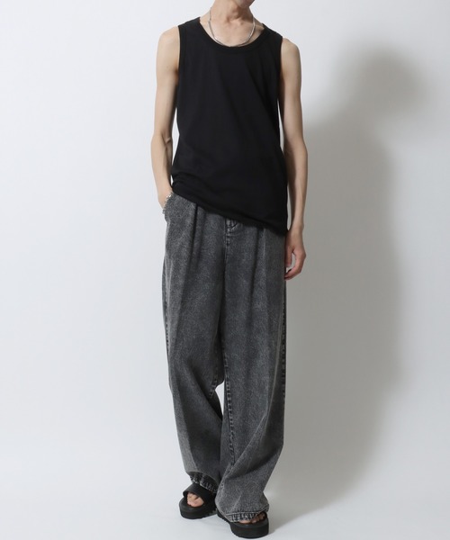 SITRY（シトリー）の「SITRY Round Hem Layered Tank Top/別注 ラウンドヘム レイヤード タンクトップ（タンクトップ・メンズ・ホワイト/ブラック・L/M）」の19枚目の写真