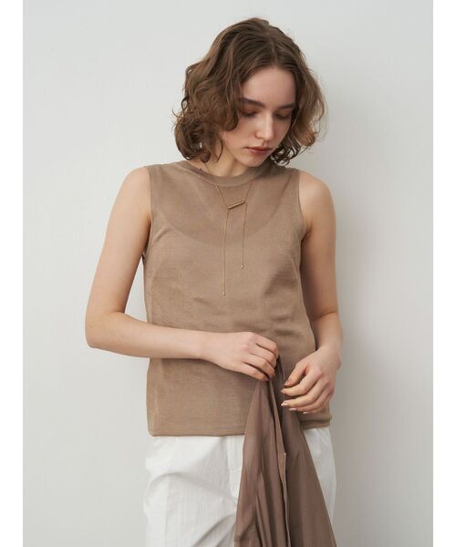 ELENDEEK（エレンディーク）の「2WAYネックアセテートニット（ニット/セーター・レディース・ブラック/ベージュ/パープル/オフホワイト/グリーン・FREE）」の6枚目の写真