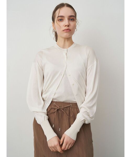 ELENDEEK（エレンディーク）の「2WAYネックアセテートニット（ニット/セーター・レディース・ブラック/ベージュ/パープル/オフホワイト/グリーン・FREE）」の19枚目の写真