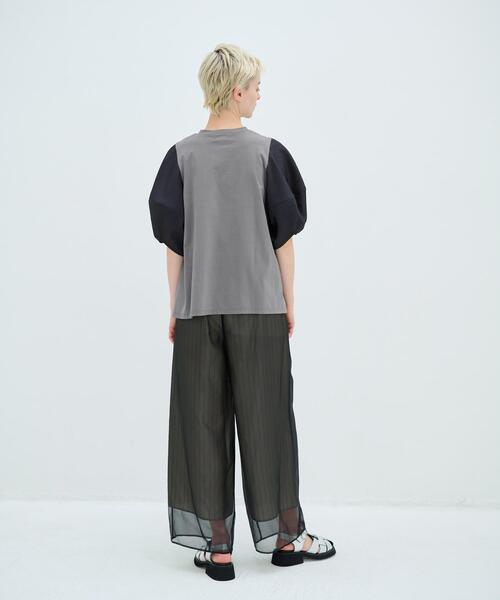 LANVIN en Bleu(ランバンオンブルー)の「袖布帛コンビカットソー(Tシャツ/カットソー・レディース・ブラック/ベージュ/チャコールグレー/オフホワイト・38)」の19枚目の写真