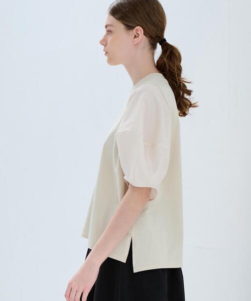 LANVIN en Bleu(ランバンオンブルー)の「袖布帛コンビカットソー(Tシャツ/カットソー・レディース・ブラック/ベージュ/チャコールグレー/オフホワイト・38)」の20枚目の写真