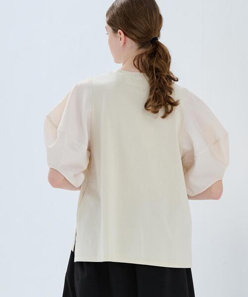 LANVIN en Bleu(ランバンオンブルー)の「袖布帛コンビカットソー(Tシャツ/カットソー・レディース・ブラック/ベージュ/チャコールグレー/オフホワイト・38)」の21枚目の写真