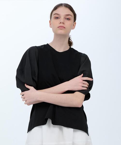 LANVIN en Bleu(ランバンオンブルー)の「袖布帛コンビカットソー(Tシャツ/カットソー・レディース・ブラック/ベージュ/チャコールグレー/オフホワイト・38)」の11枚目の写真