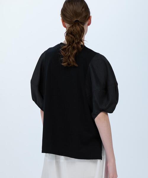 LANVIN en Bleu(ランバンオンブルー)の「袖布帛コンビカットソー(Tシャツ/カットソー・レディース・ブラック/ベージュ/チャコールグレー/オフホワイト・38)」の12枚目の写真