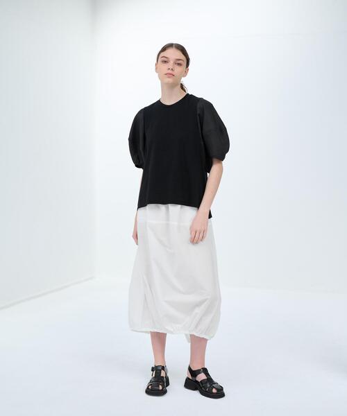 LANVIN en Bleu(ランバンオンブルー)の「袖布帛コンビカットソー(Tシャツ/カットソー・レディース・ブラック/ベージュ/チャコールグレー/オフホワイト・38)」の13枚目の写真