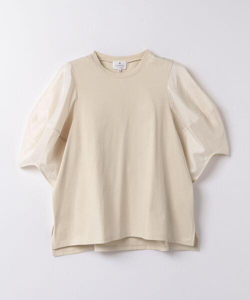 LANVIN en Bleu(ランバンオンブルー)の「袖布帛コンビカットソー(Tシャツ/カットソー・レディース・ブラック/ベージュ/チャコールグレー/オフホワイト・38)」の14枚目の写真