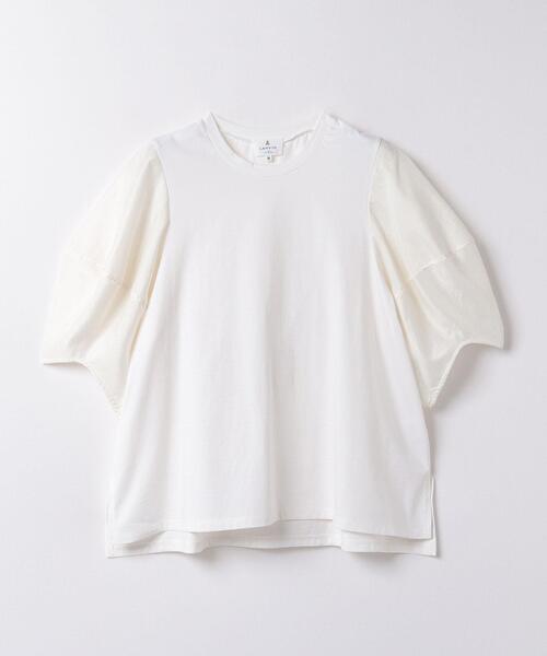LANVIN en Bleu(ランバンオンブルー)の「袖布帛コンビカットソー(Tシャツ/カットソー・レディース・ブラック/ベージュ/チャコールグレー/オフホワイト・38)」の15枚目の写真