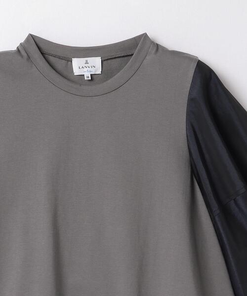 LANVIN en Bleu(ランバンオンブルー)の「袖布帛コンビカットソー(Tシャツ/カットソー・レディース・ブラック/ベージュ/チャコールグレー/オフホワイト・38)」の6枚目の写真