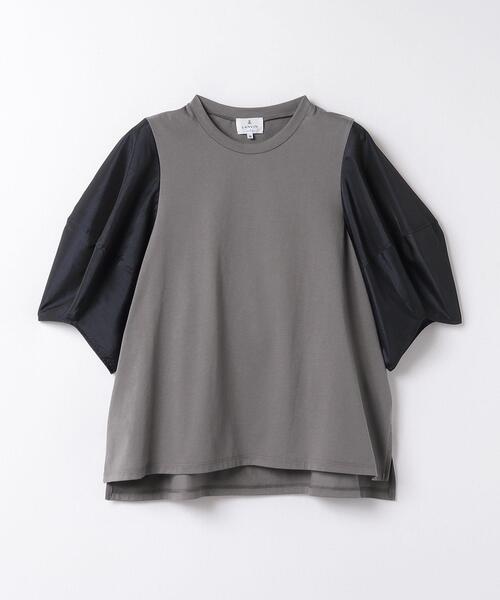 LANVIN en Bleu(ランバンオンブルー)の「袖布帛コンビカットソー(Tシャツ/カットソー・レディース・ブラック/ベージュ/チャコールグレー/オフホワイト・38)」の8枚目の写真