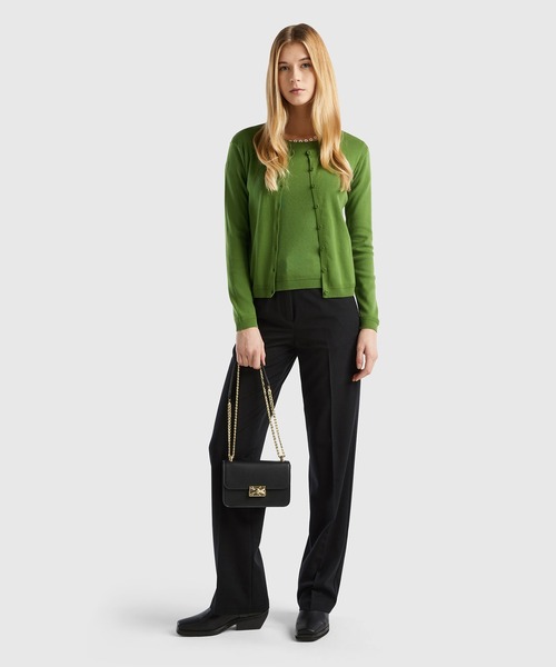 BENETTON (UNITED COLORS OF BENETTON)(ベネトンユナイテッドカラーズオブベネトン)の「ビスコース混スラックスパンツ(スラックス・レディース・ベージュ/ブラック・38/40/42/36)」の4枚目の写真