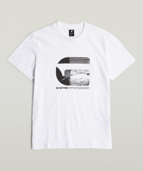 G-STAR（ジースター）の「AMSTERDAM T-SHIRT/フォトT/ロゴ/アムステルダム（Tシャツ/カットソー・メンズ・ダークブラック/ホワイト・X-SMALL/SMALL/MEDIUM/LARGE/X-LARGE）」の4枚目の写真