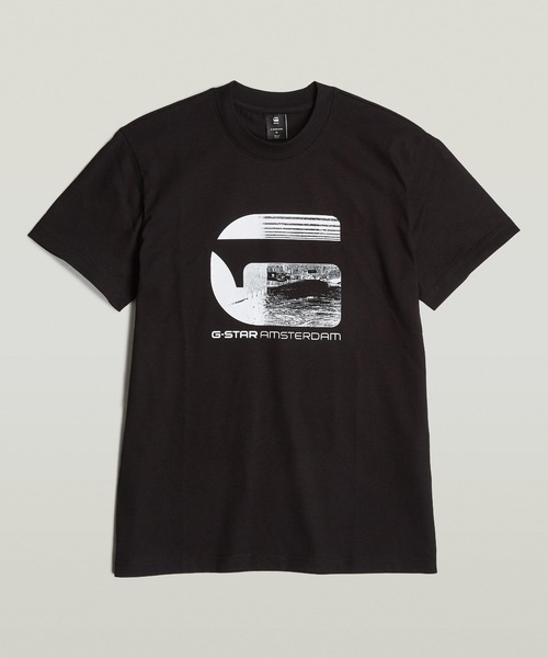 G-STAR（ジースター）の「AMSTERDAM T-SHIRT/フォトT/ロゴ/アムステルダム（Tシャツ/カットソー・メンズ・ダークブラック/ホワイト・X-SMALL/SMALL/MEDIUM/LARGE/X-LARGE）」の5枚目の写真