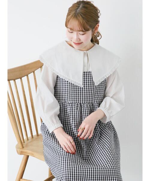 ehka sopo（エヘカソポ）の「ギンガムチェックキャミワンピース（ワンピース・レディース・ネイビー/イエロー/オフホワイト・F）」の22枚目の写真