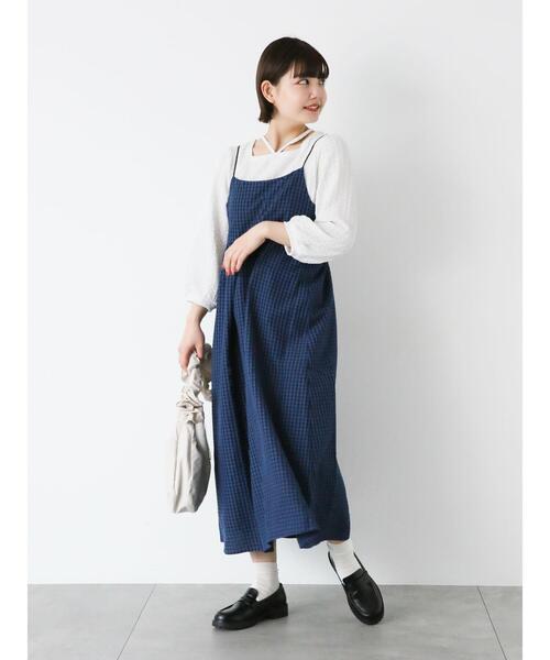ehka sopo（エヘカソポ）の「ギンガムチェックキャミワンピース（ワンピース・レディース・ネイビー/イエロー/オフホワイト・F）」の18枚目の写真