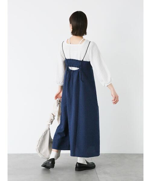 ehka sopo（エヘカソポ）の「ギンガムチェックキャミワンピース（ワンピース・レディース・ネイビー/イエロー/オフホワイト・F）」の17枚目の写真