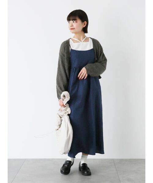 ehka sopo（エヘカソポ）の「ギンガムチェックキャミワンピース（ワンピース・レディース・ネイビー/イエロー/オフホワイト・F）」の16枚目の写真