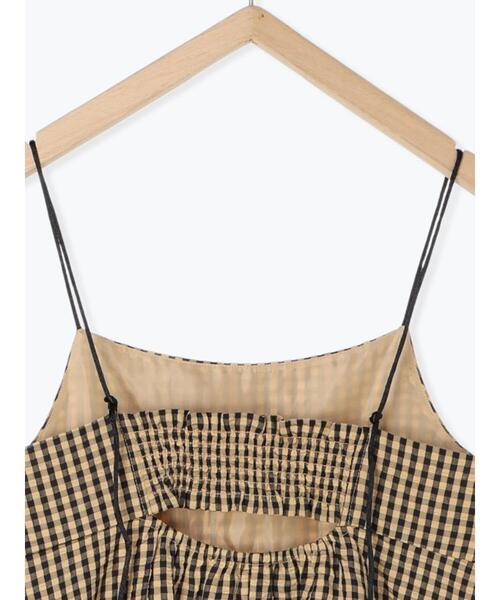 ehka sopo（エヘカソポ）の「ギンガムチェックキャミワンピース（ワンピース・レディース・ネイビー/イエロー/オフホワイト・F）」の5枚目の写真