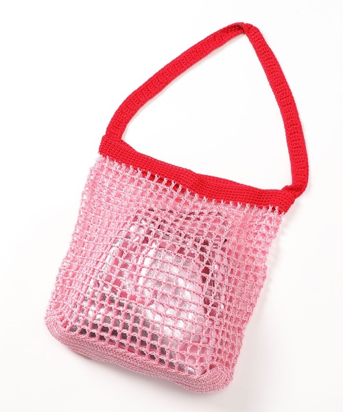 LOWRYS FARM（ローリーズファーム）の「キンチャクツキメッシュトート　102170（ショルダーバッグ・レディース・ブルー/ピンク/ベージュ・FREE）」の12枚目の写真