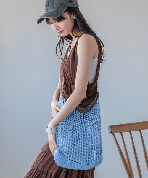 LOWRYS FARM（ローリーズファーム）の「キンチャクツキメッシュトート　102170（ショルダーバッグ・レディース・ブルー/ピンク/ベージュ・FREE）」の18枚目の写真