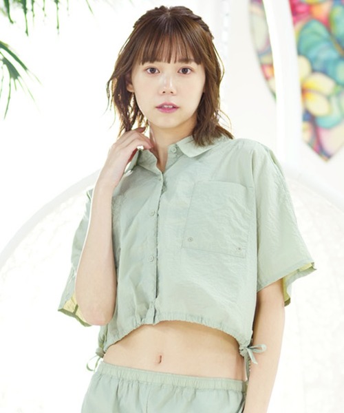 ROXY（ロキシー）の「ROXY/ロキシー ショート丈半袖シャツ ラッシュガード 水陸両用  ユーティリティ セットアップ対応   RLY242015（シャツ/ブラウス・レディース・ブラック/ライトグリーン/テラコッタ・M/L）」の18枚目の写真
