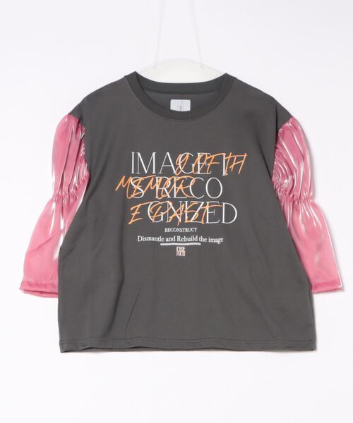 ☆ 【OKIRAKU/オキラク】 サテンギャザースリーブ Tシャツ BD20404（T 