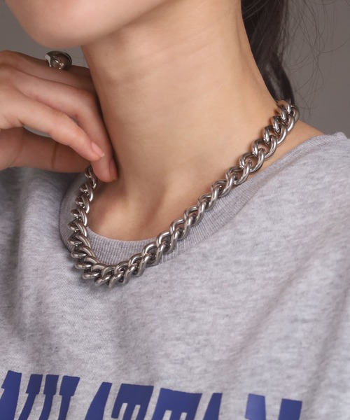 LHME（エルエイチエムイー）の「LHME “Moment”ボリュームチェーンチョーカーネックレス/サージカルステンレス316L（金属アレルギー対応）（ネックレス・レディース・シルバー・40cm）」の19枚目の写真
