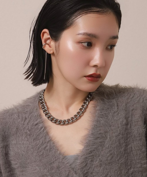 LHME（エルエイチエムイー）の「LHME “Moment”ボリュームチェーンチョーカーネックレス/サージカルステンレス316L（金属アレルギー対応）（ネックレス・レディース・シルバー・40cm）」の8枚目の写真