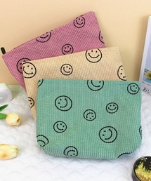 Pochi Pouch（ポチポーチ）の「Pochi Pouch/スマイル柄 コーデュロイ ミニ ポーチ（ポーチ）」